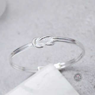 永結同心 綁結 同心結 雙層 純銀手環 足銀手鐲 足銀999。