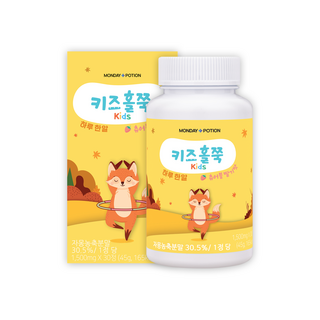 우리아이쏙쏙 키즈홀쭉 | 숙지황 홍화씨 차전자피 소아비만 변비, 30정, 1개