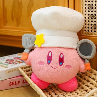 可愛廚師星之卡比毛絨娃娃 柔軟舒適玩偶 生日禮物抱枕, 1個, 廚師卡比,50cm
