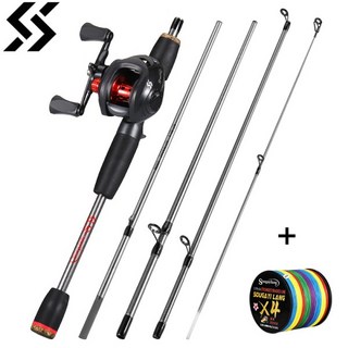 Sougayilang-1.7m 캐스팅 낚시 콤보 5 섹션 탄소 섬유 루어 낚싯대 및 7.2:1 기어비 최대 드래그 8kg 릴 낚, 02 1.7m and left hand