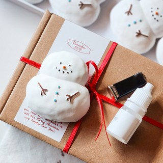 크리스마스선물 연말선물 새차선물 눈사람 차량용 석고방향제, 클린코튼(석고-무향으로 발송됩니다)