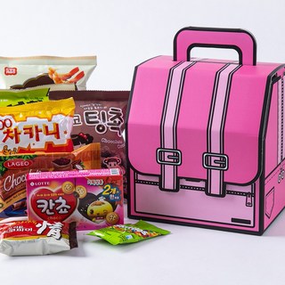 어린이날 가방 간식 박스 유치원 학교 학원 회사 교회 과자 선물, 책가방상자+간식8종+무료라벨, 1개
