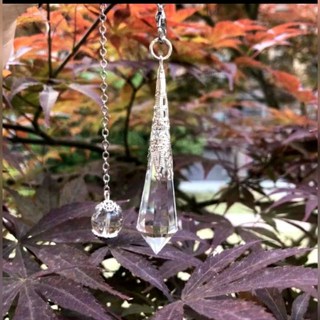 水晶白水晶靈擺項鍊 時尚優雅飾品