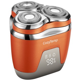 CozyTemp 남성 전기 면도기 3방향 헤드 미니 휴대용 자동면도기소형충전식 방수 면도기 남친 선물, 오렌지