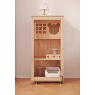 고양이호텔 하우스 케이지 대형 놀이터 캣타워 빌라, 전문 설치, 1개, 60x60x120cm 원목고양이아파트