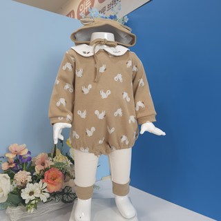 아가방 바디수트 지니다람쥐바디수트상하(모자) S5 아기 유아 신생아옷 슈트백일 6개월