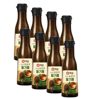 CJ 백설 100% 통들깨 들기름, 160ml, 8개