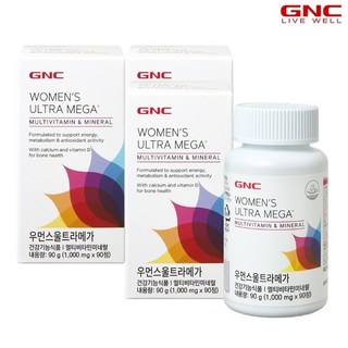 GNC [GNC] 우먼스울트라메가 멀티비타민 앤 미네랄(90정) 45일분x3병_50766x3, 90정, 3개