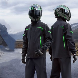 가남 오토바이우의 초강력 방수 자전거 낚시 등산 작업용 비옷 상하의 세트, 블랙