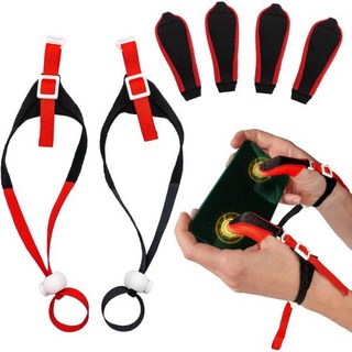 Rocket Finger 2개의 조절 핸드목밴드가 있는 모바일 게임용 4핑거 슬리브 엄지 게임 게이밍 핑거 장갑 골무 Pubg 커버 (양핸드 세트), 1개