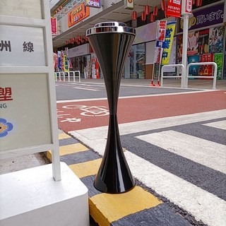 落地式衛生間灰缸立式帶蓋創意時尚電梯ktv廁所客廳灰缸, 黑色, 1個