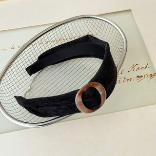 韓系簡約圓環寬邊髮箍女款美拉德氣質高級感壓發頭箍外出洗臉髮卡, 1個, 黑色:黑色