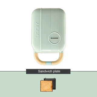 650W 전기 샌드위치 메이커 와플 기계 토스터 베이커 아침 식사 기계 타코야키 팬케이크 도넛 Sandwichera, 04 green with 1 plate
