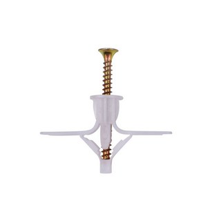 50組板材擴張釘 蝴蝶膨脹塞 飛機膨脹管 窗簾石膏板空心牆用膨脹螺絲 塑料螺絲脹管 塑膠壁虎 自攻螺絲, 1套, 飛機脹塞（50組一包）