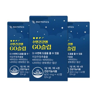 피토틱스 수면건강엔 GO슬립 영양제 24g, 40정, 3개