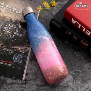 스마트폰 보온병 500ml 핑크 예쁜 학생 여성 휴대용 스텐 물병 빅캣마켓