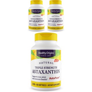 Healthy Origins 3倍蝦紅素軟膠囊 12mg, 60顆, 3罐