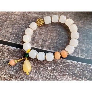 畫意坊 白玉髓手珠 白玉髓手鏈 瑪瑙 玉髓 水晶 手珠 手鍊, 1個