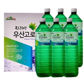 지리산 우산 고로쇠 수액 100% 1.5L x 6병 인삼향 자연채취 봄 한정 고로쇠물 부모님 건강 물, 6개