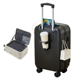 檢驗優質 1:9前開行李箱 可擴展登機箱 大容量旅行箱 多功能拉桿箱 20吋行李箱, 1個裝