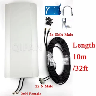 2극화 MIMO 3g 안테나 2x16dBi 고이득 벽걸이 실외 방수 라우터 무선 액세스 포인트용, 03 with 10m cable
