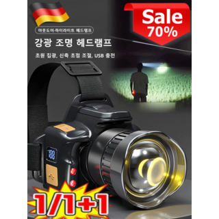1/1+1카메라 강광 헤드램프 초경량 움직임감지 센서 괴물 LED 헤드랜턴 충전식 광범위 헤드랜턴 플라즈마, 블랙