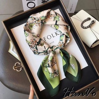 HanVo 時尚精緻質感絲巾 女絲巾 條紋/點點/圖騰方巾 保暖圍巾 C04-8208