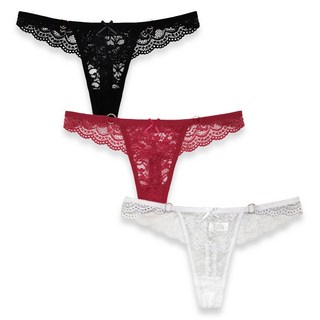 소프트홀릭 여성 달콤 섹시 레이스 티팬티 3종 세트