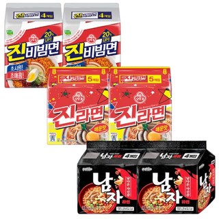 오뚜기 진라면 매운맛 진비빔면 팔도 남자라면 멀티팩6봉지