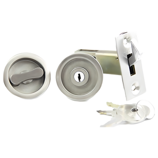 EVER LK16 隱藏式勾鎖 適用推拉門移門 附3把鑰匙 咖啡黑/銀色可選, 1個