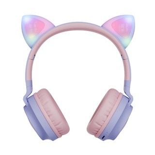 디알고 블루투스 LED 고양이 키즈 헤드폰, 핑크, 1년 A/S (DRGO) BH028K