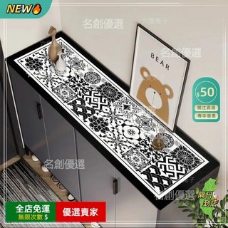 A14 硅藻泥科技布檯面墊，升級加厚吸水防燙免洗桌墊，速乾防滑地墊，多款花色尺寸可選, 1個, 黑色格瓦斯,40*120釐米/【正品/升級加厚】