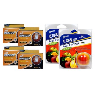 대길산업 노런 왕파리끈끈이 4각 (20매입) + 킬파프 초파리트랩 15ml x 2개 (세트) 파리 초파리 파리유인제 해충퇴치 끈끈이 트랩, 1개
