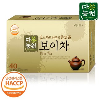 다농원 보이차 24g(0.6gX40T) 식품 > 커피/차 티/전통차 허브차/꽃차 마테차, 600mg, 40개입, 1개