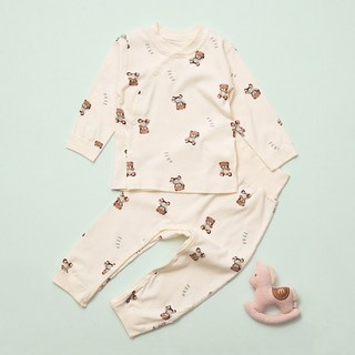 [KC인증상품] 에뜨람 순면 아기 내복 상하세트 배앓이방지 신생아 실내복 잠옷 출산 선물 준비물 백일 봄여름가을겨울 사계절