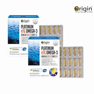 플래티넘 알티지rTG 오메가3 저온초임계추출 캐나다/고순도EPA+DHA1200/무부형제, 60정, 2개