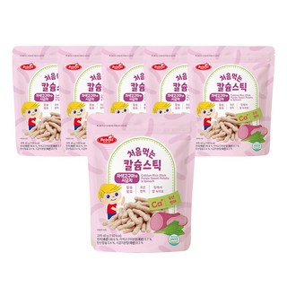 베베스트 칼슘 스틱 유아 쌀과자, 자색고구마 + 시금치 혼합맛, 40g, 6개