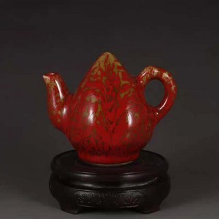 美人醉壽桃倒流壺 清雍正年製 古玩古董收藏老瓷器 手工製作 工藝一流 (高10.5cm 直徑12cm), 如圖所示, 1個