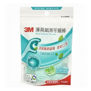 3M細滑牙線棒/超細滑/薄荷木醣醇/38支入/包, 1個, 3M細滑牙線棒/38支/包, 38支