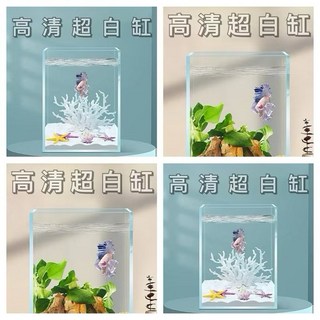 超白缸 破損包賠 全系列超白缸 立方缸 超透玻璃缸 鬥魚缸 魚缸 玻璃缸 水族箱 超白魚缸 孔雀魚缸, 1個, 25*25*25公分（超商取限一缸）