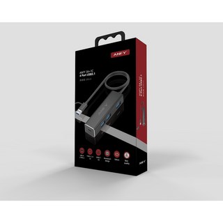 ANFY 4 Port USB3.1 集線器 5Gbps 15/100cm 鋁合金 USB HUB 2年保固 臺灣晶片研發, 1個, 集線器 線長100cm