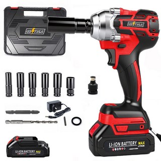 우스틴스 20V 고출력 충전식 충격 드릴 전동 충격 렌치 9세대 충격 드라이버 대토크, 배터리*1 포함, 1개