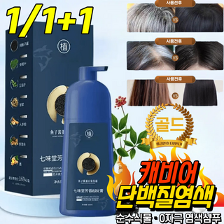 [100%커버]골드 캐비어 단백질 염색약 염색샴푸 쉽고 빠른 거품 염색 버블 새치염색약, 자연갈색, 1개