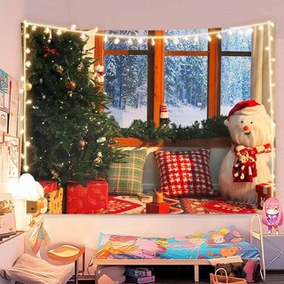 多功能聖誕節裝飾掛布，喜慶背景牆掛布，臥室房間改造牆面裝飾背景佈，送安裝包, 1個, 1,100*70公分, 1
