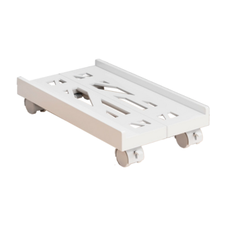 移動式電腦主機架 附煞車輪 可調節散熱防護底座 優雅白色, 1個