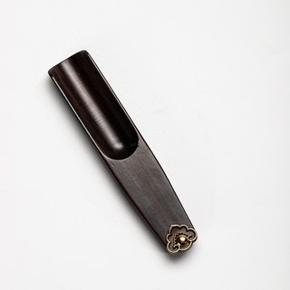 雨林薰舍 木製如意茶勺 黑檀木/雞翅木 茶葉茶勺 茶道工具, 1個, 木製如意茶勺-黑檀木