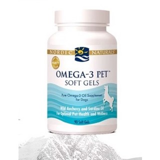 Nordic Naturals Omega-3 寵物犬用軟膠囊 含野生鯷魚和沙丁魚油 促進皮膚毛髮健康, 90顆, 魚油, 1罐