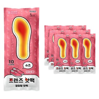 [국내생산] 인라이프 깔창형 프렌즈 핫팩 90g 여성용 2p, 10개