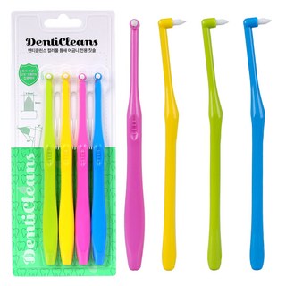 가성비가브랜드다 덴티클린스 부드러운 틈새 어금니칫솔 미세모, 1세트, 4개입