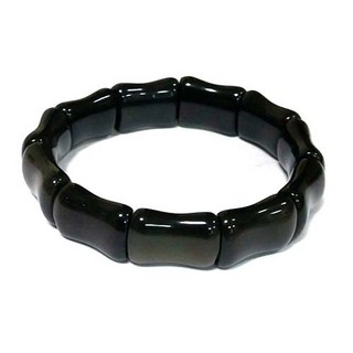 黑曜石竹節手排彈性手環